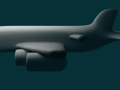 Low Mid Poly Game Ready Cartoon Style Plane Low-poly 3D model