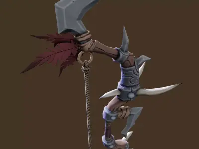 Fantasy Bow Game Ready Low Poly Asset Low-poly 3D model
