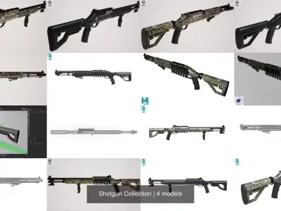 Shotgun Collection 3D Model Pack