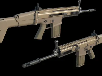 Fn Scar H mk17  Low-poly 3D model