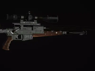Sniper Rifle Low-poly 3D model