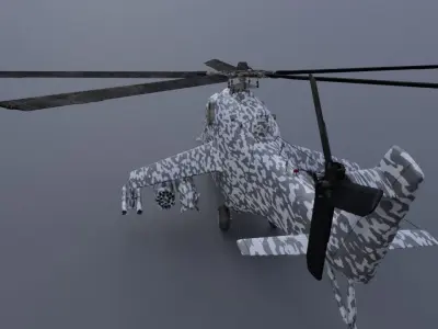  Highly detailed Mi24 combat helicopter 3D model