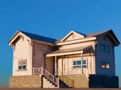 Realistic Old House Free low-poly 3D model
