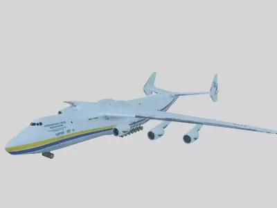 Lowpoly The Antonov An-225 Mriya Low-poly 3D model