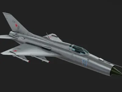 MIG-21 Low-poly 3D model