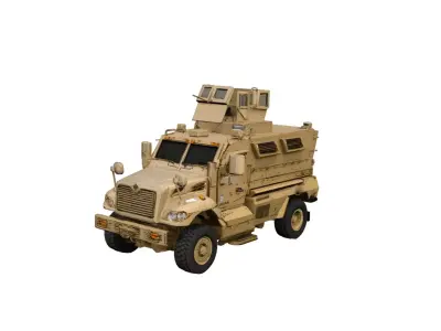 International MaxxPro Armored Vehicle Low Poly MRAP Truck Low-poly 3D model