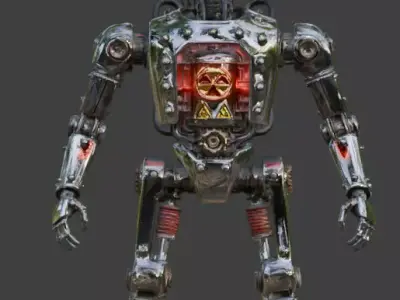 Vintage Atompunk Nuclear Patrol Unit 3D Model Low-poly 3D model