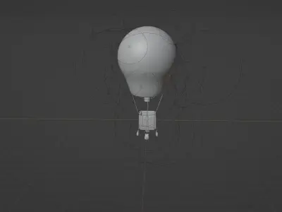 Hot air balloon in flight 3D model