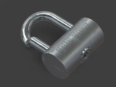 Broken Padlock Low-poly 3D model