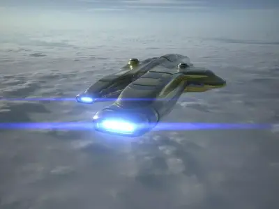 Military Explorer Spaceship - Gunship 3D model