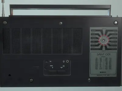 Soviet retro radio Salut-001 German version Low-poly 3D model