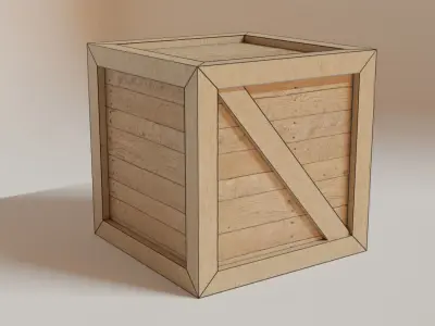 Simple Low Poly Crate Free low-poly 3D model