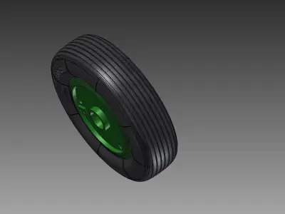 Mig-21 Full wheel - Grooved tire  3D print model