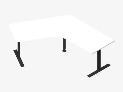 Desk - Single - Officetec - Angular - 120 Deg - Fixed Height Low-poly 3D model