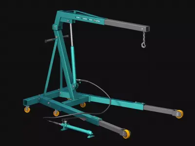 Hydraulic folding crane R2 3D model