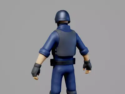 Stylized Tactical Characters Pack Low-poly 3D model