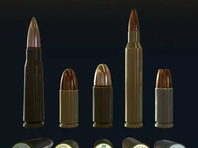 Low Poly Bullets Low-poly 3D model
