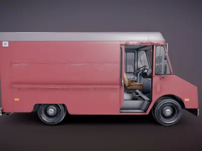 Generic american BoxVan Low-poly 3D model