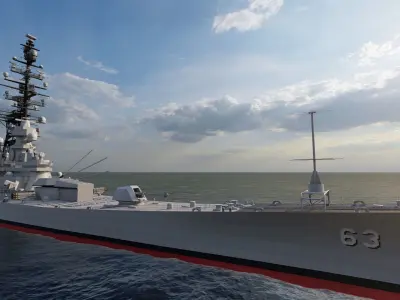 USS MISSOURI BB-63 3D model