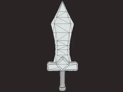 Fantasy Sword Low-poly 3D model 7
