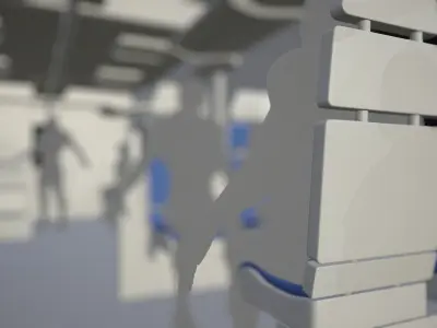 High Poly Train Interior 3D Environment Model 3D model