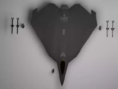 Plane fighter jet Low-poly 3D model