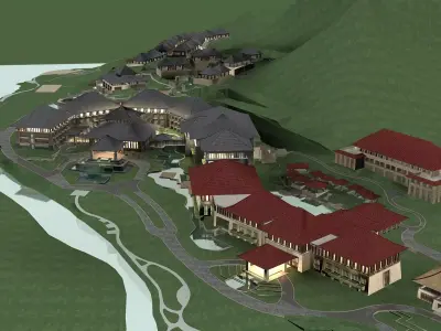 Hotel Building 3D model 45