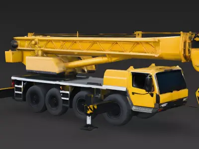 Heavy Industry Construction Mobile Crane Vehicle 3d model Low-poly 3D model