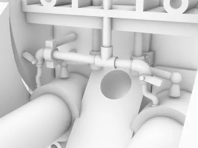 Pom Pom QF 2 Pounder 40mm Low-poly 3D model