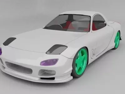 Mazda Rx7 simple model RAR ZIP FBX file avalable 3D model