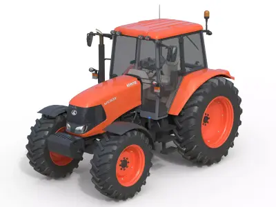 Kubota M130X1 Utility Tractor Low-poly 3D model