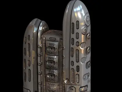 sci fi building 3d model scifi Low-poly Low-poly 3D model  Low-poly 3D model