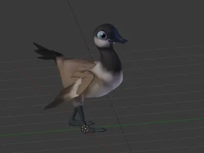 cartoon goose Free 3D model