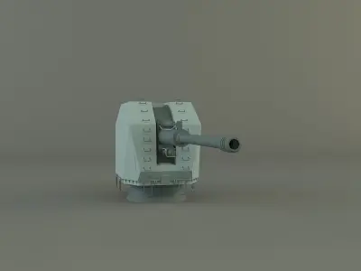 battleship cannon 3D model