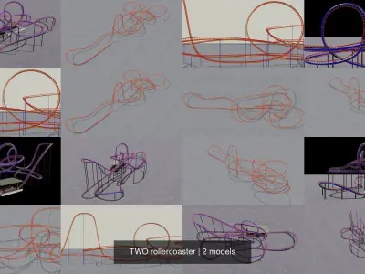 TWO rollercoaster 3D Model Pack 5