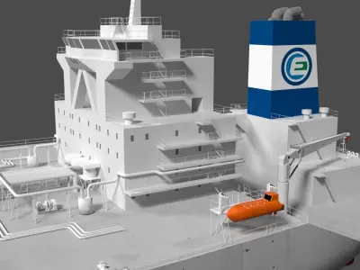 TI Europe Oil Tanker Ship Lowpoly Low-poly 3D model