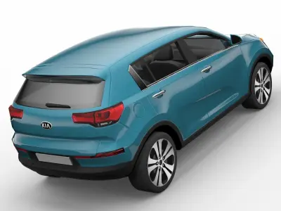 KIA Sportage SUV 3D Model with interior low poly Low-poly 3D model