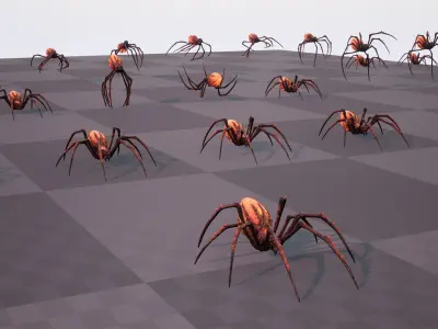 Hell spider low-poly game engine ready 3D model Low-poly 3D model