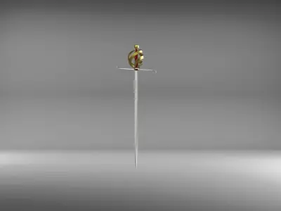 Sword golden Free 3D model