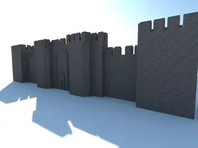 Medieval Castle Low-poly 3D model 10