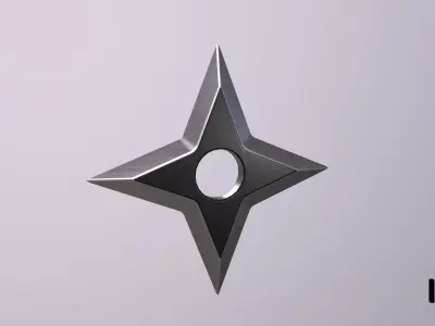 Shuriken Ninja Star Low-poly 3D model