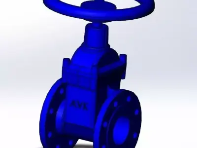Flange Wedge valve DN 80 Free 3D model
