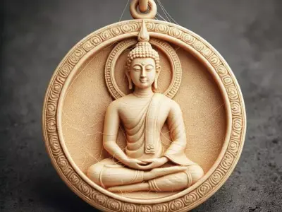 Buddha Pendant Thai Buddhist Amulet Antique Buddha Pendant  3D print model