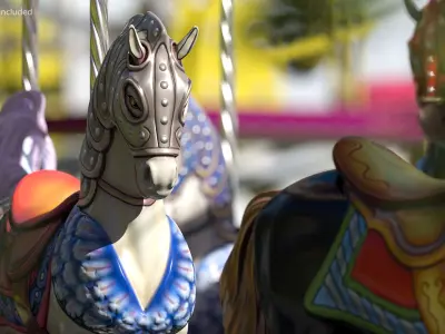 Carousel Horse Ivory 3D model