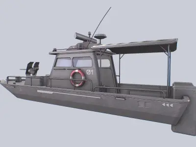 Maritime patrol vehicle Low-poly 3D model