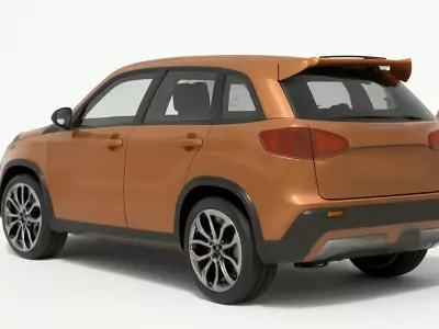 Modern Compact SUV Orange Edition 3D model