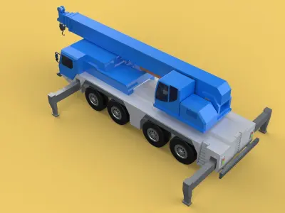 MOBILE CRANE TELESCOPIC ALL-TERRAIN CRAWLER LIFTING JIB TRUCK 3D model