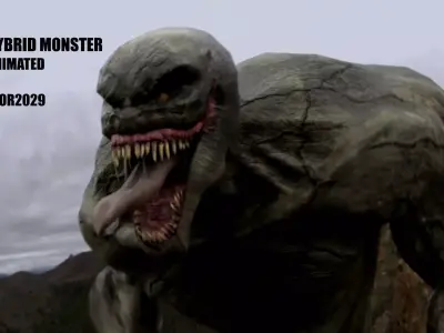 Alien Monster Rigged and animated 3D model