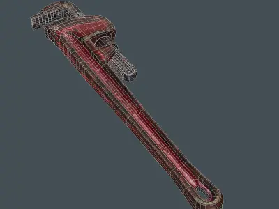 Pipe Wrench - PBR Game Ready Low-poly 3D model