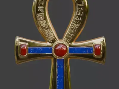 Ancient Egyptian Ankh Amulet 3D Prop Low-poly 3D model